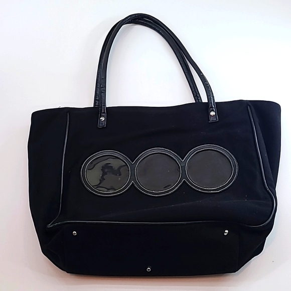 RED ENVELOPE - Black Canvas Three Photo Large Tote Bag - Picture 1 of 8